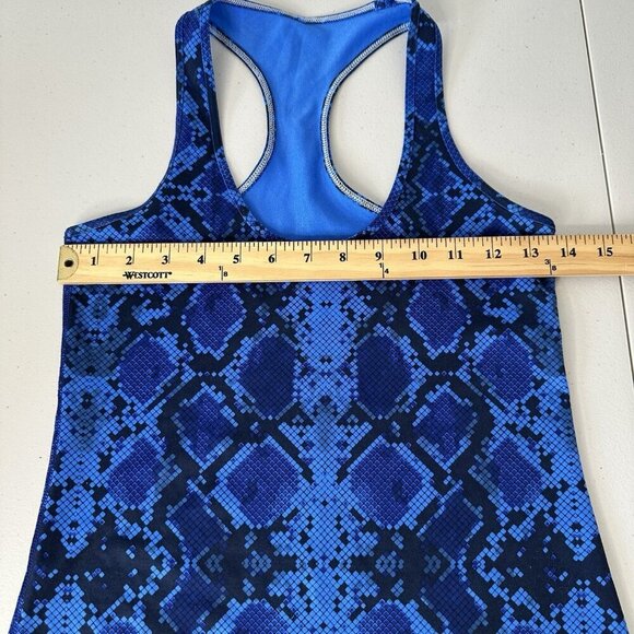 Lululemon Cool Racerback Tank Top Size 6 Blue Black Ziggy Snake - Picture 4 of 5